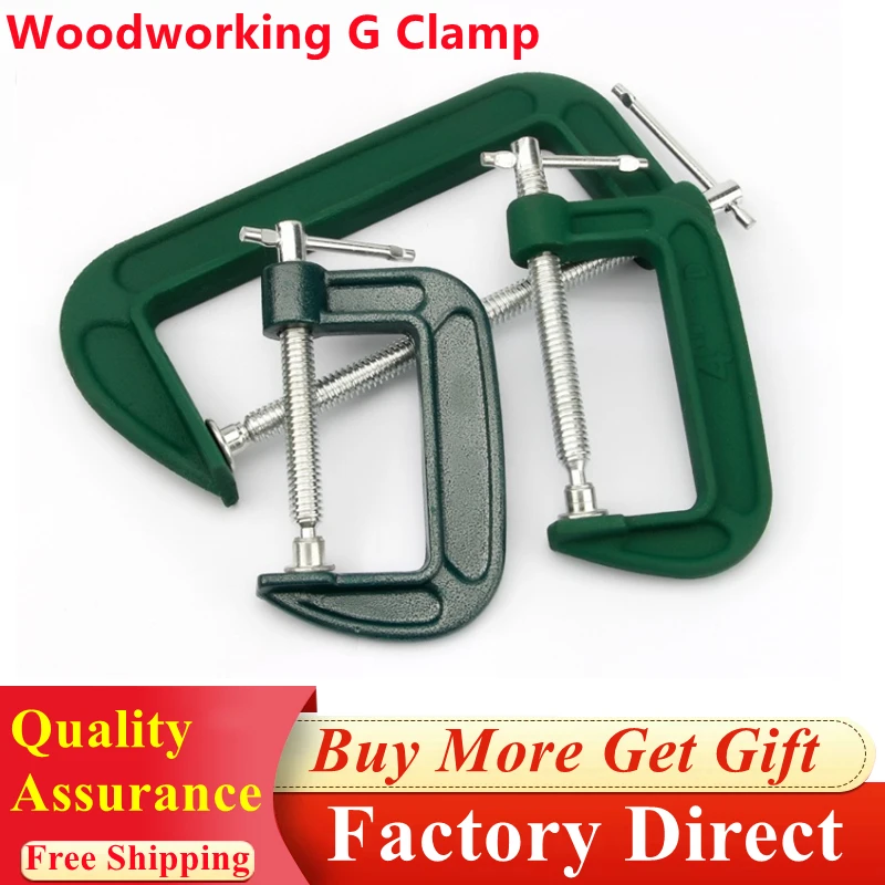

Hot High Quality Heavy Duty 2-8inches Adjustable Woodworking Metal G Clamps Green Color Cast Iron Strong Holder G-shaped Clips