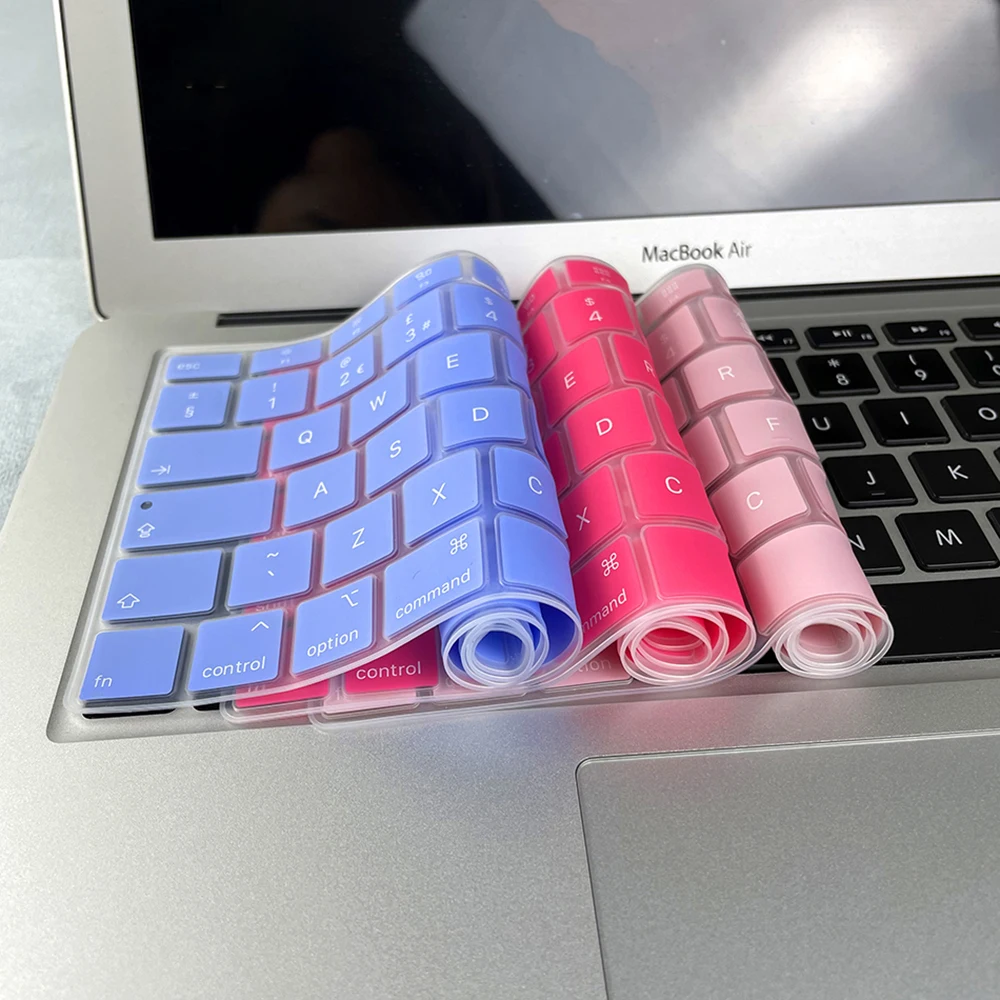 Чехол для клавиатуры ноутбука EU US-Enter Macbook Air 13 A2337 A2179 силиконовая цветная