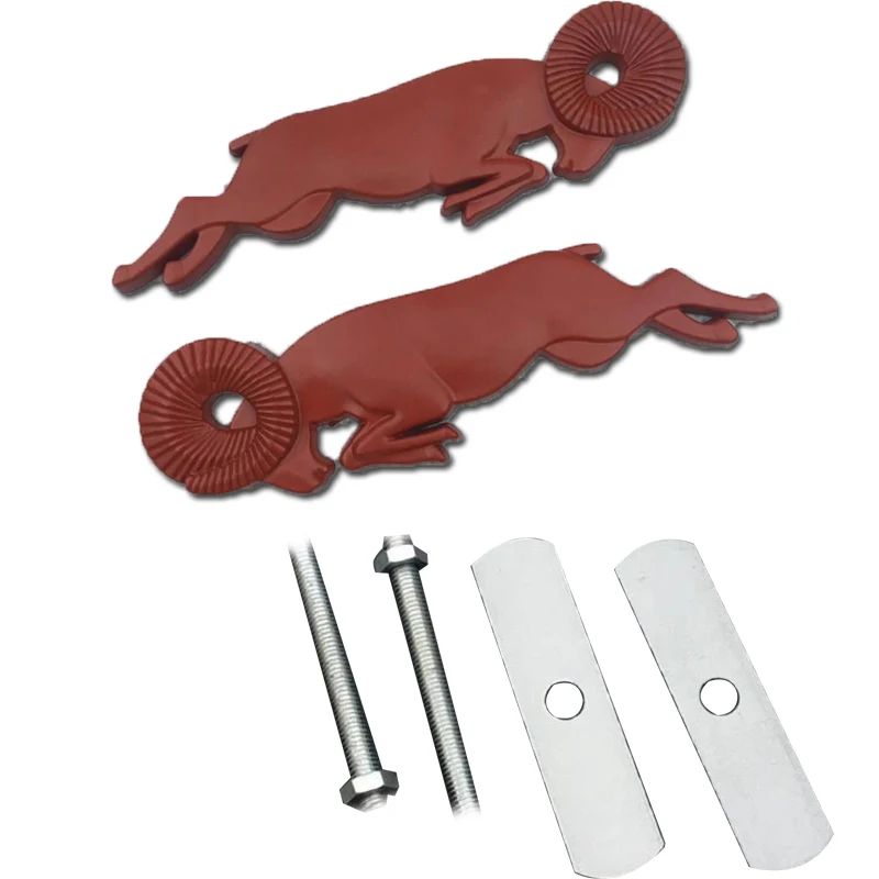 red a pair screw Для Dodge Ram caliber 3D Автомобильная головка гриль задняя дверь 3D наклейка s металлическая Замена эмблемы металлический хром значок наклейка Ram Head - Название цвета: red a pair screw