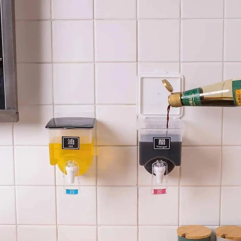 

Кухонный Органайзер, настенная прозрачная жидкая приправа, герметичная банка для хранения уксуса, домашнее масло, Q2z3