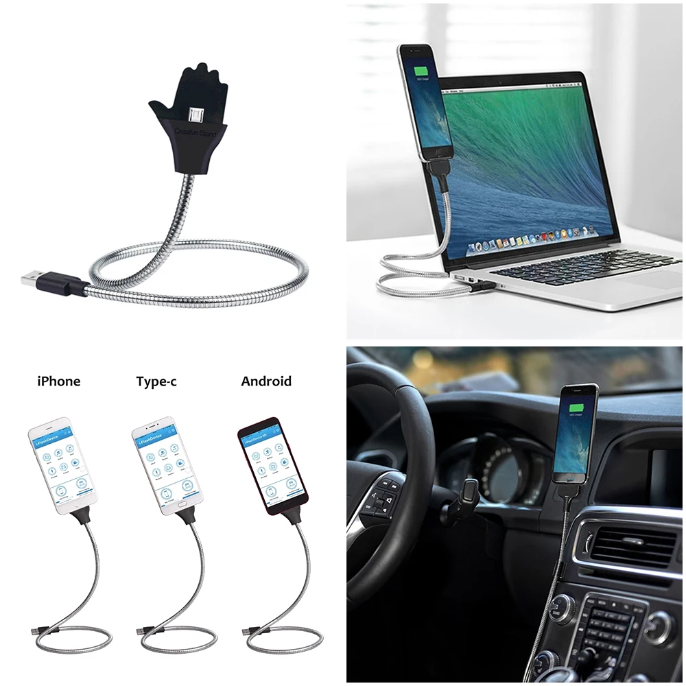 Usb-зарядка для Apple IPhone Samsung Huawei Android Type-C подставка телефона гибкий держатель |