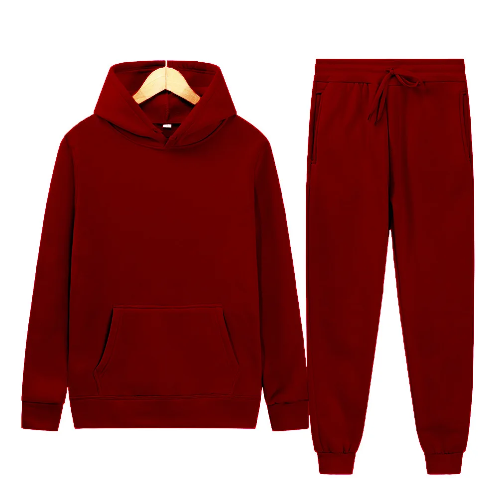 

Autumn and winter hoodies men's fashion wool solid color hoodies brand casual jogging suit track suit sweatshirt woman pullover