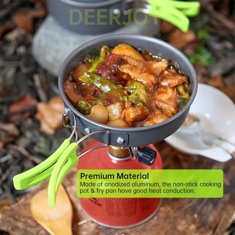 Набор посуды WH200 для кемпинга портативный набор антипригарный горшок с крышкой