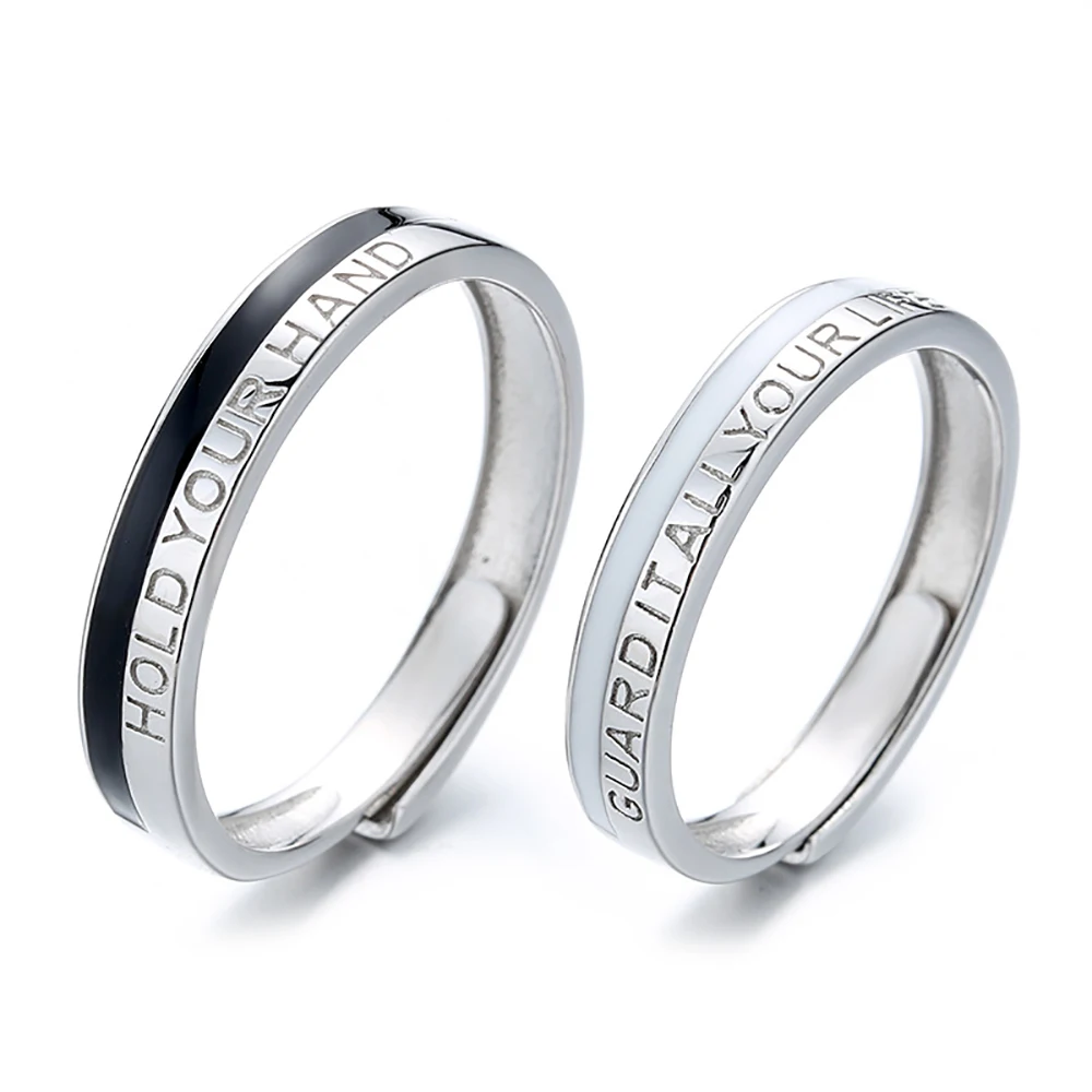 

Couple Rings S925 Sterling Silver Fashion Simple Opening Adjustable Rings for Women Elegant Ladies Jewelry Not Allergic