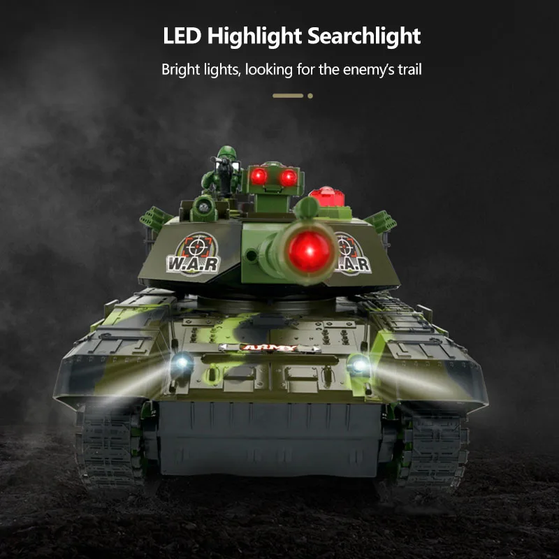 Радиоуправляемый боевой танк большого размера Вращающаяся башня с подъемным