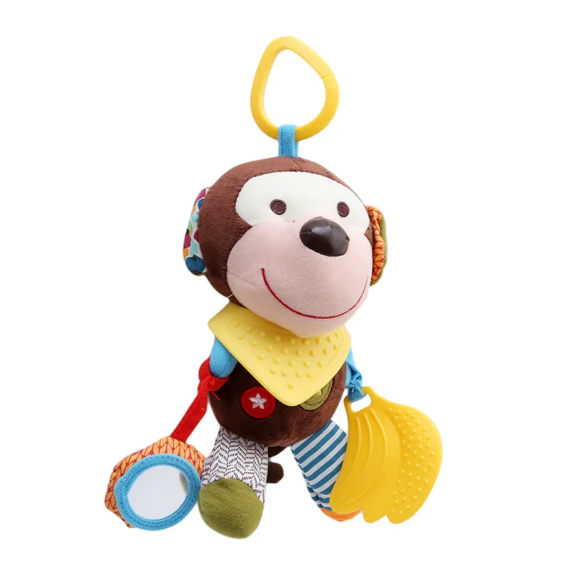 Детские мягкие погремушки в виде животных для кроватки детской коляски