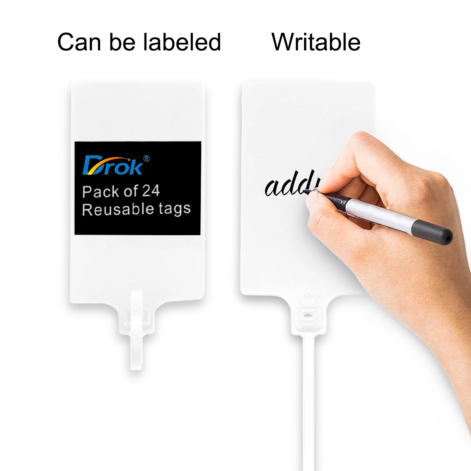 

24 шт., белые пластиковые ярлыки для багажа, с самоблокировкой