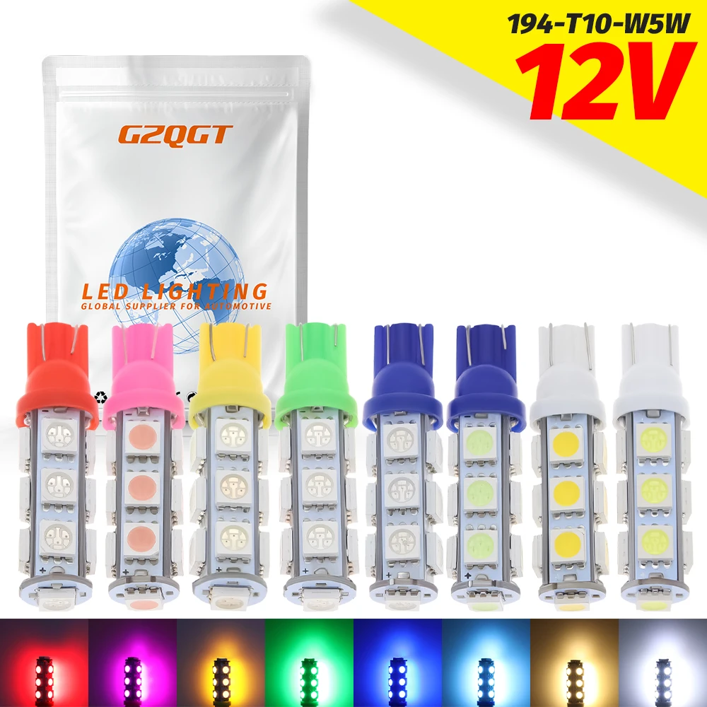 

Leites 10PCS W5W T10 13SMD 5050 194 168 192 W5W T10 Led Auto Car Side Light Bulb Auto LED 12V Wedge Lamp Car Led Flood Light