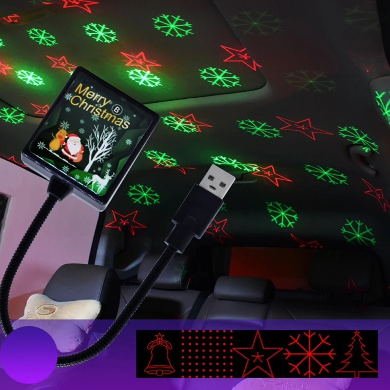 

Christmas Snowman Lamp USB Charging Lamp Car Atmosphere Light Night Starry Sky Projector For Bedroom Party 2021 New Year
