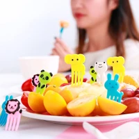 animal farm cute mini bento stick kids cartoon fruit fork set creative plastic bento decorative stick