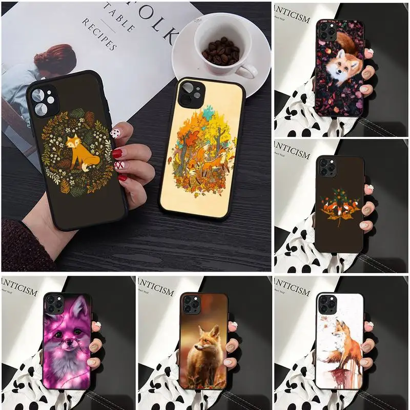 

Animal fox in the wild Autumn Phone Case Matte Transparent for iPhone 7 8 11 12 s mini pro X XS XR MAX Plus cover funda