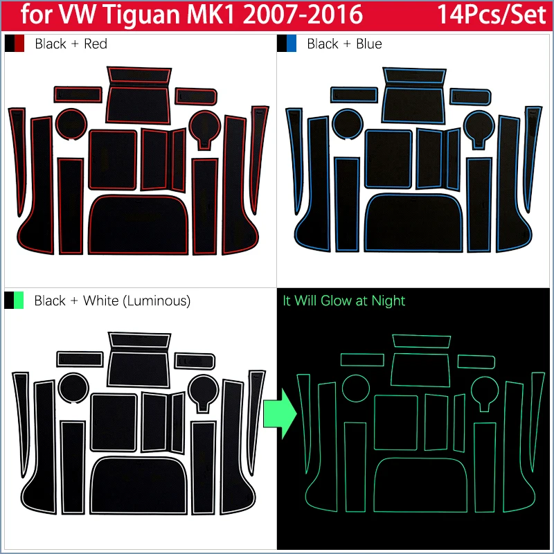 Резиновый противоскользящий коврик для Volkswagen Tiguan MK1 2007 ~ 2016 подставка под стакан с