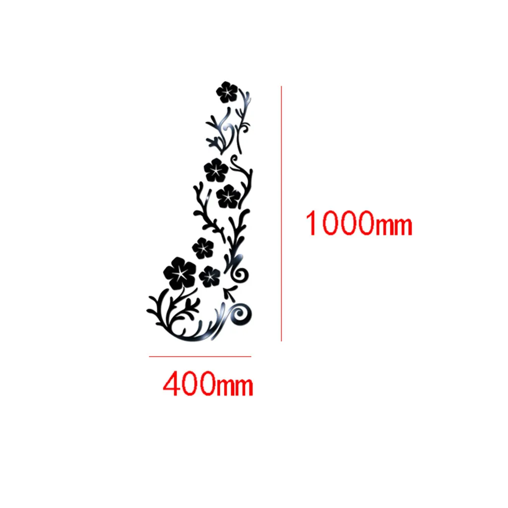 Модные 3D зеркало Цветочные художественные акриловые фрески наклейка съемный