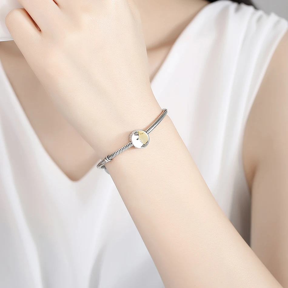 

Real 925 Sterling Silver Trendy Couple Kissing Beads Personalized Photo Charm Fit Bracelet DIY Jewelry Women Accessories