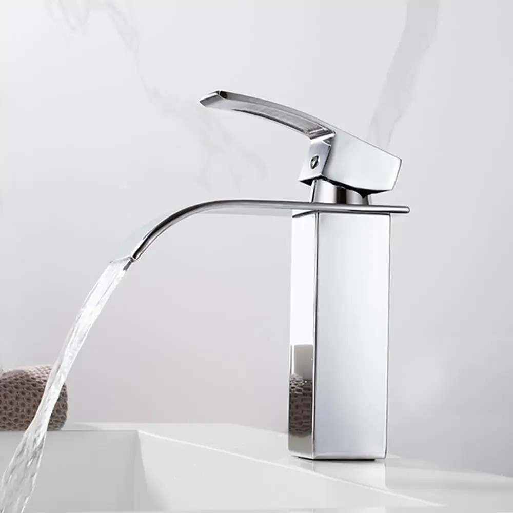 Полированный Смеситель для ванной комнаты кран раковины один рычаг одно