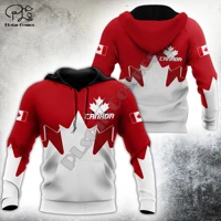 plstar cosmos canada flag national emblem 3d printed hoodies sweatshirts zip hooded for manwoman casual streetwear style c02