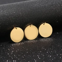 10pcs 20mm%e2%80%8b width gold plated stainless steel round circle blank stamping tags hole pendants connectors for diy jewelry making
