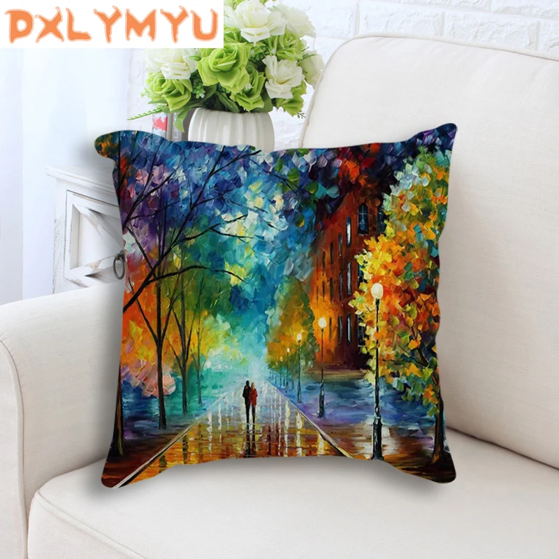 Скандинавская Подушка абстрактная живопись пейзаж картина маслом линия