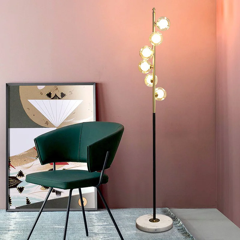 Напольная Лампа постмодерн для студии столовой прикроватная белая стеклянная