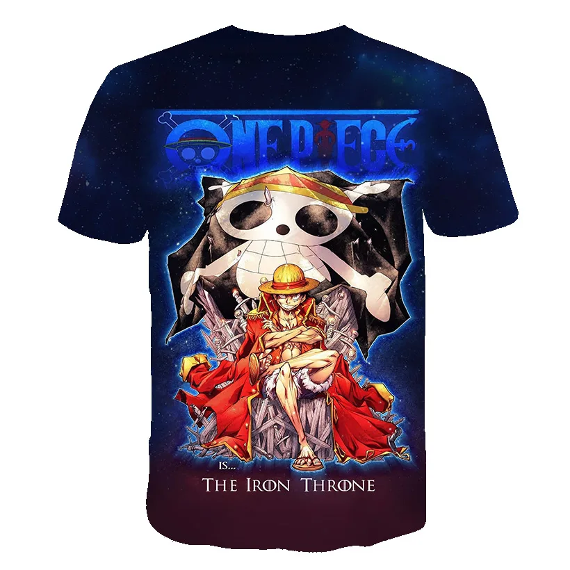 

New Summer Men's Short-Sleeved T-Shirt 3D Printing Pirate King Luffy Captain Casual Breathable Fashion Trend Anime Top
