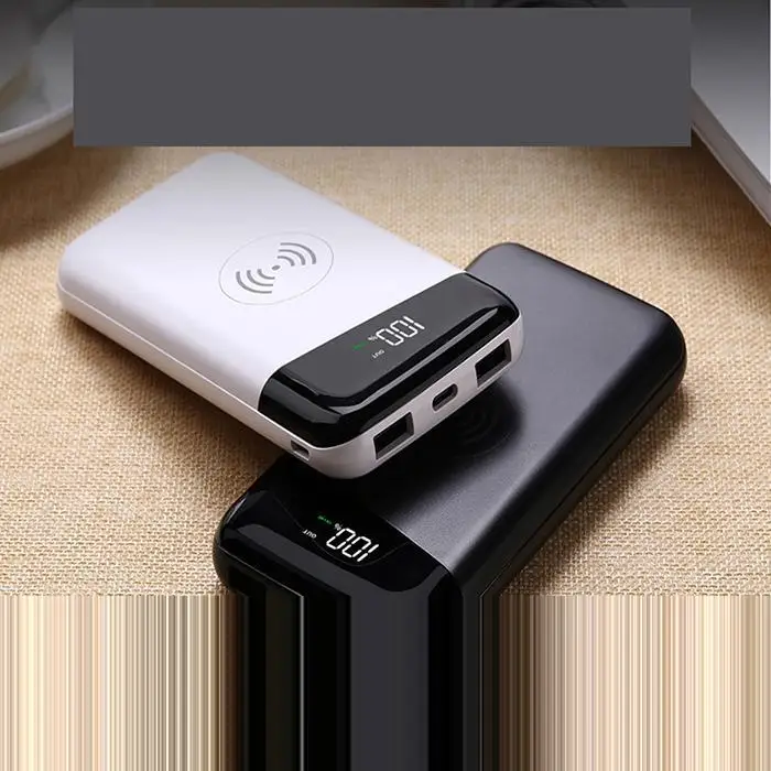 Беспроводное зарядное устройство power Bank 10000 мАч внешняя батарея портативное Dual USB