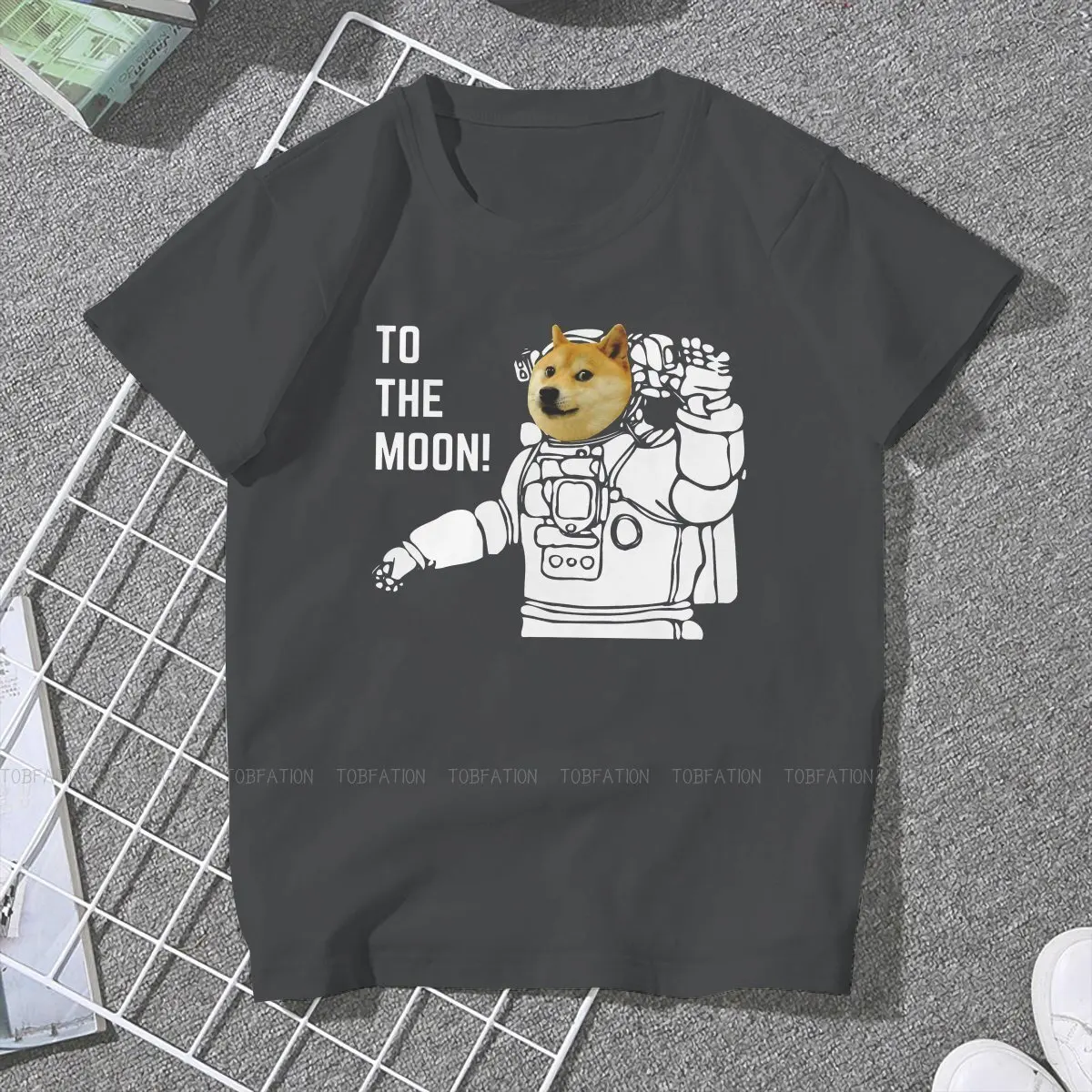 Dogecoin DOGE криптовалюты блокировка футболка для женщины девушки астронавт юмор
