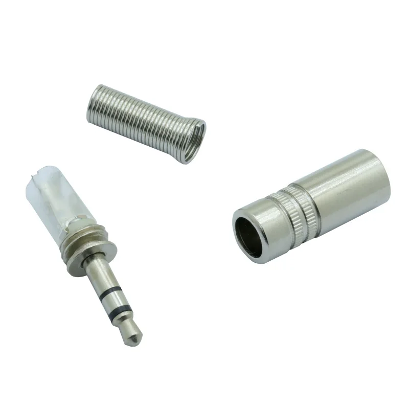 

100pcs/lot Audio Jack 3.5mm 3 Pole Stereo Male Plug With Spring 3 Pin 3.5 mm Plug Jack Soldering Wire Connector Wholesales