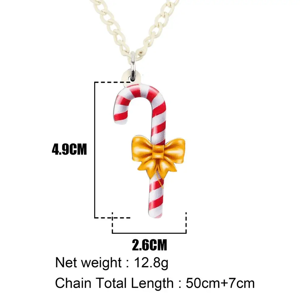 WEVENI акриловый Рождественский милый бантик карамельного тростника чокер