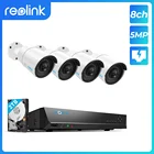 Reolink 4MP 5MP Система Видеонаблюдения 8ch PoE NVR  4 POE IP Камеры Пуля Уличный Комплект Видеокамеры HD 2 ТБ HDD RLK8-410B4