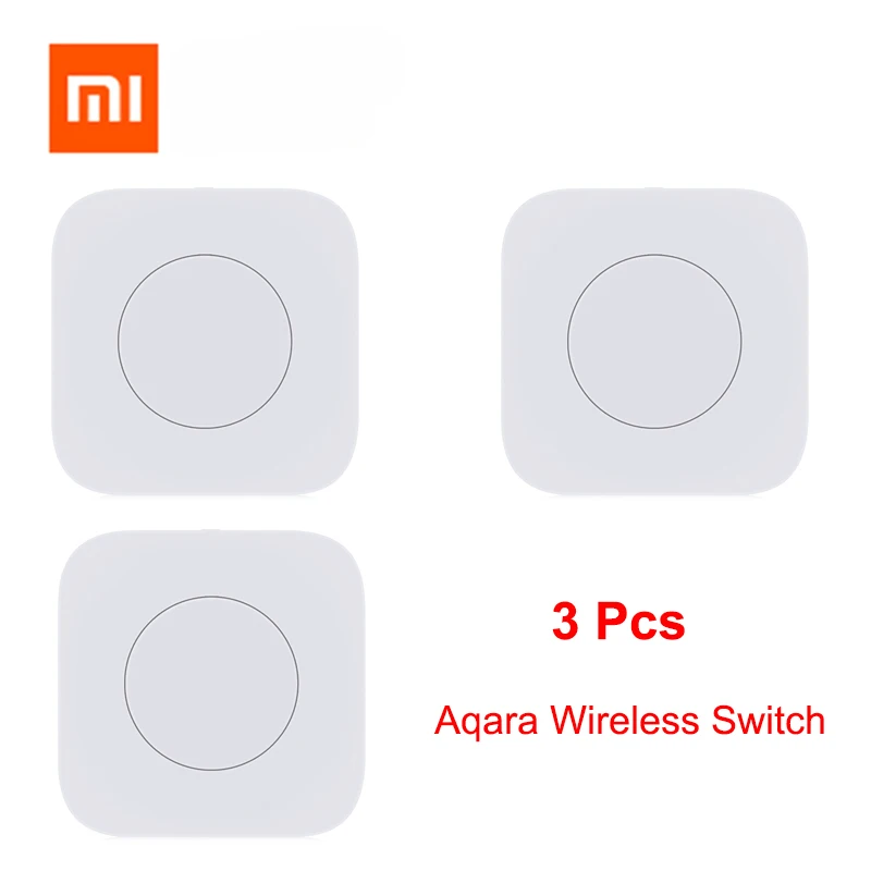 3pcs wireless switc Умный беспроводной переключатель Xiaomi Aqara, умный пульт дистанционного управления одним ключом, интеллектуальное приложение MiJia, приложение для домашней безопасности, управление приложением - Цвет: 3pcs wireless switc