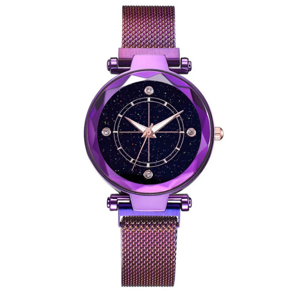 

Starry Sky Diamond Quartz Watch Stainless Steel Mesh Belt Women Fashion Bracelet Wristwatch Montre Femme Reloj Mujer Drop Ship
