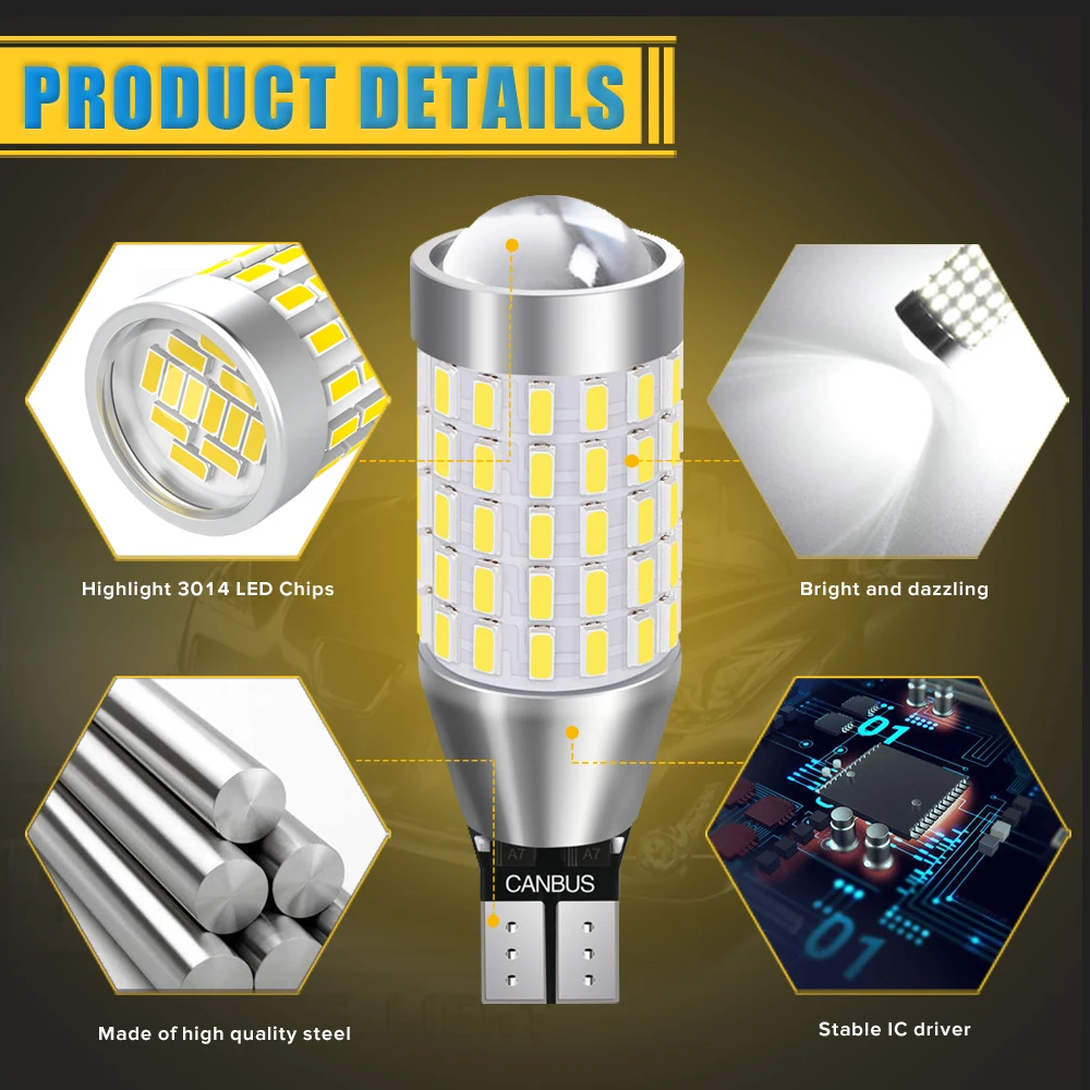 2x W16W T15 светодиодный Canbus Error Free огни автомобиля Обратный лампа для Ford Fiesta Fusion Focus