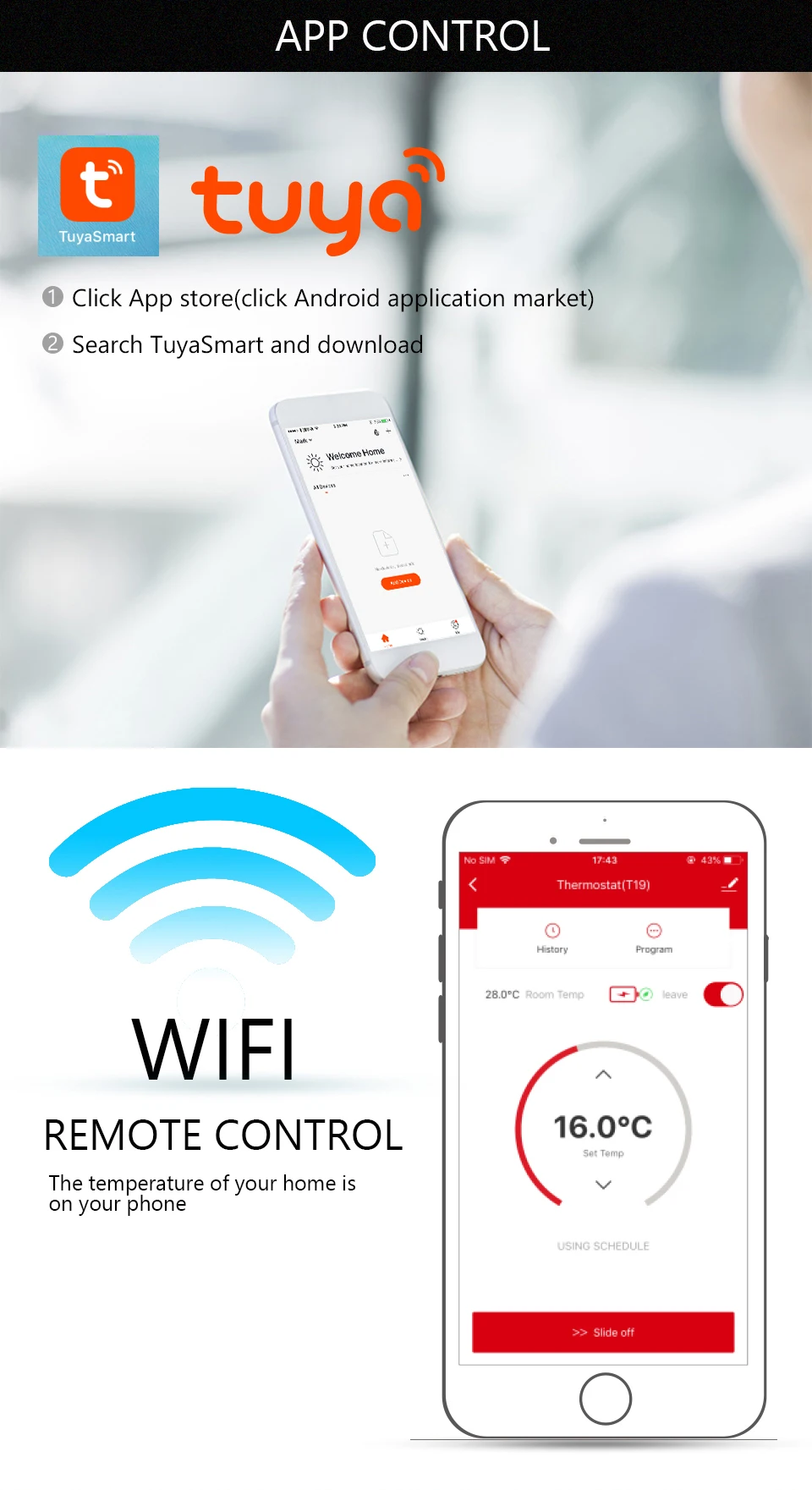 SASWE TUYA wifi умный термостат контроллер температуры для газового котла/беспроводной комнатный термостат работает с Alexa Google Home