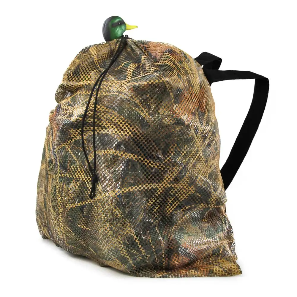 

Mesh Decoy Pouch Adjustable Shoulder Straps for Fake Duck/Dove/Turkey Waterfowl Marllard Carrying Green/Camo Hunting Accessories