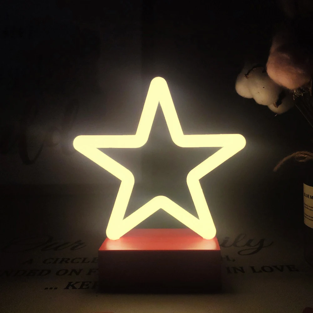 

Home Decor Led Lights for Bedroom Table Lamps for Bedroom Led Night Light for Chlidren Led Neon Lights for Room Star