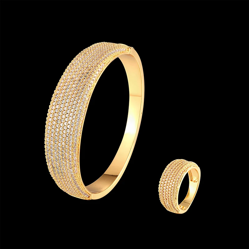 

Vankeliif роскошный медный браслет и кольца набор женских ювелирных изделий все циркониевые микроинкрустации классические популярные ювелирные аксессуары