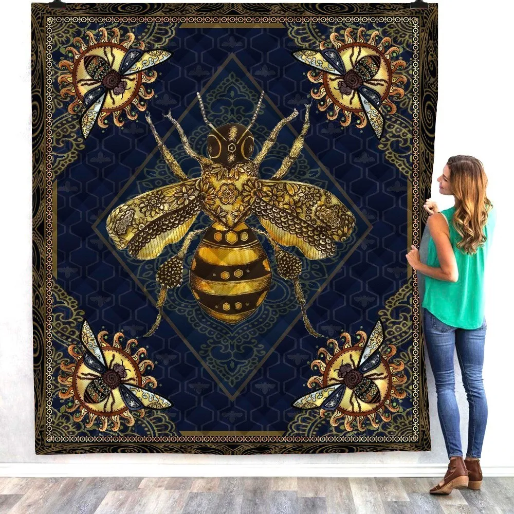 Пчелиной матки аниме пчелы бабочки принт домашний диван крышка Стёганое одеяло