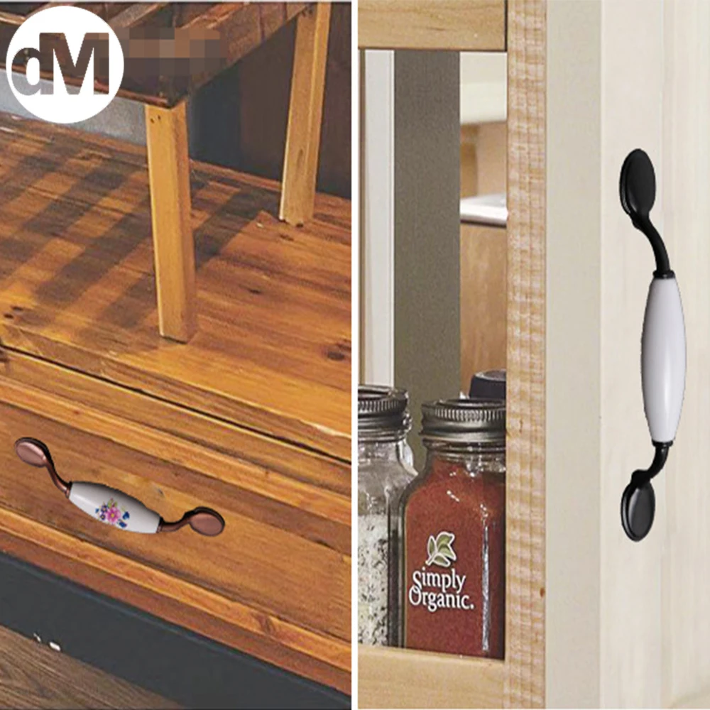 

DM 10pcs/Set Ancient Orchid Interior Door Handle Cabinet Pulls Drawer Knobs Shoe Kitchen & Bathroom Furniture Hardware Fittings