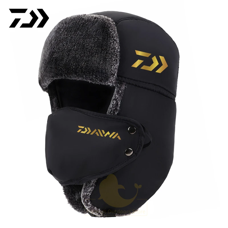 

Daiwa 2021 Fishing Cap Outdoor Winter Men's Camouflage Windproof Keep Warm Plus Velvet Fishing Hat Women's Hiking Cycling Cap