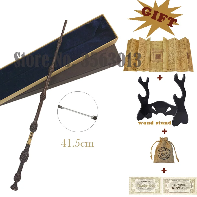 34 kinds of potters hermione metal core magic wands with gringott coin bag marauders map ticket wand rack as gift box pack free global shipping