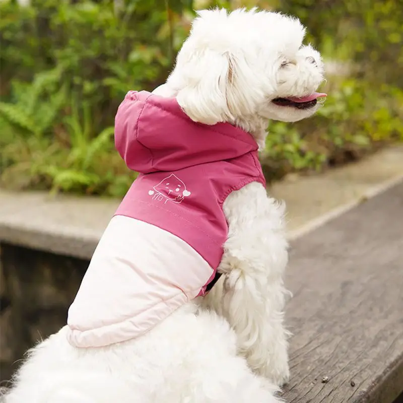 

Утолщенная теплая куртка для собак, водонепроницаемое пальто, одежда для домашних животных, уличная куртка, дождевик для собак, одежда для м...