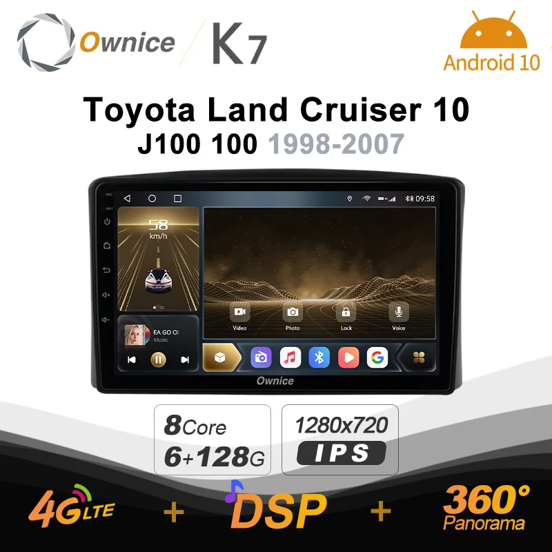 

Автомобильный радиоприемник Ownice 6G + 128G Android 10,0 для Toyota Land Cruiser 10 J100 100 1998 - 2007 мультимедийный плеер аудио 4G LTE GPS Navi