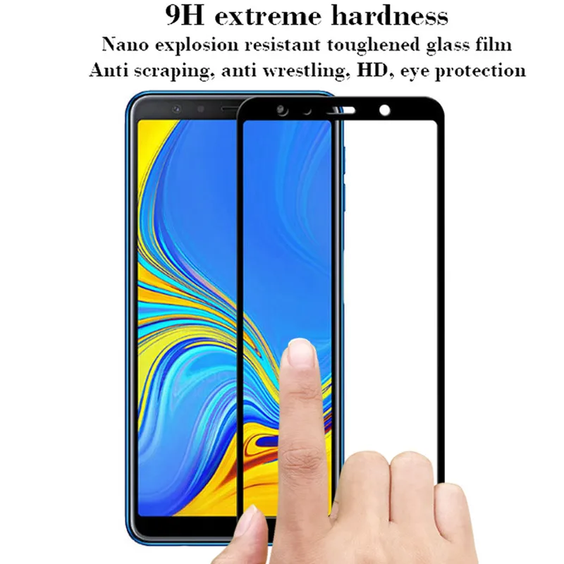 Защитное стекло для samsung galaxy a7 2018 защитный чехол sansumg galax 7a закаленное | Мобильные