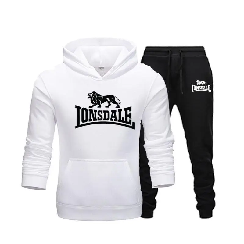 Модные тенденции LONSDALE принт мужские толстовки костюмы брендовый костюм для