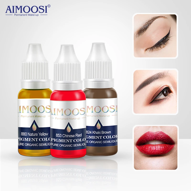 

15ml Semi permanent makeup Microblading Tattoo ink eyebrow Pigment Cosmetic Tattoo liquid Pure plant nano pigment pmu 28colors