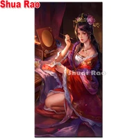 full squareround drill 5d diy diamond painting woman with makeup embroidery sexy girl handicraft cross stitch 3d home decor