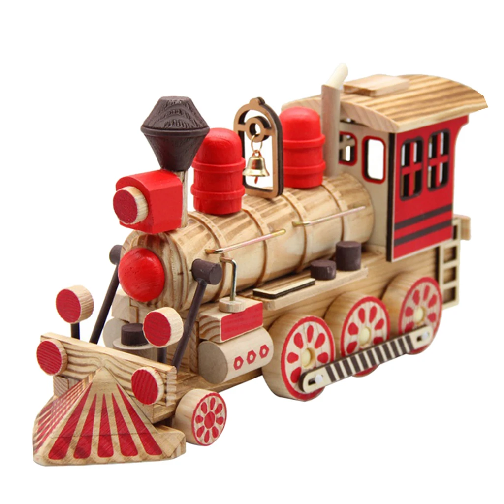 

Модель деревянного локомотивного поезда в стиле ретро-креативные поделки для украшения дома детская развивающая игрушка