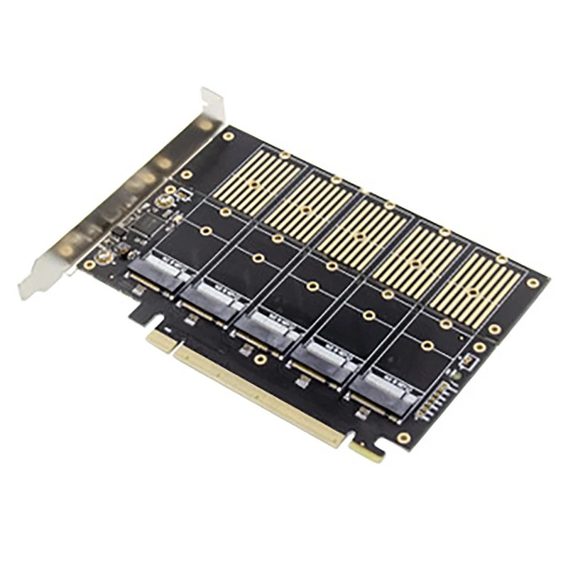 

PCI-E X16 Adapter Card, JMB585 Chip M.2 Key B NVMe SSD Expansion Card NGFF Solid State Drive Adapter Card