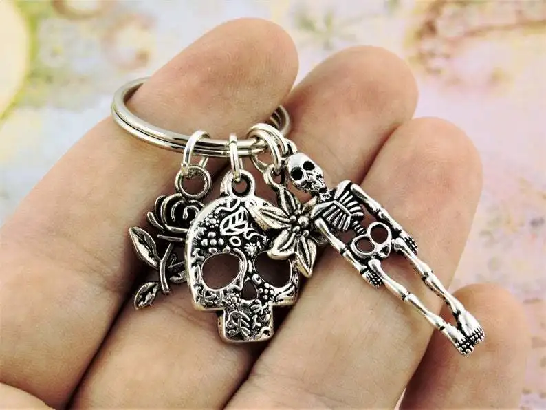 Модные ювелирные изделия из сплава череп цветы кулон готический подарок на