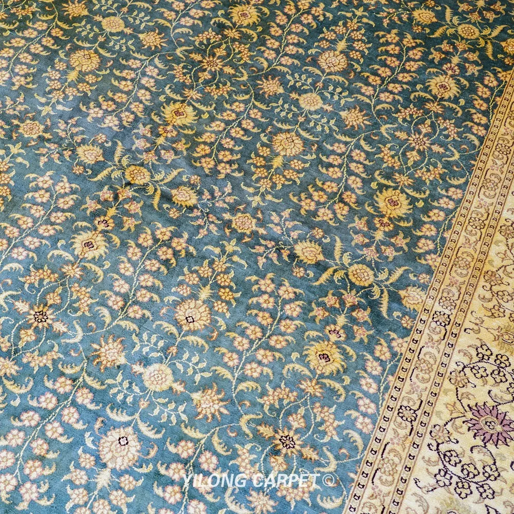 6'x9' Antique Blue Handmade Carpet Vantage Traditional Hereke Silk Rugs For Sale (YL0965A) | Дом и сад